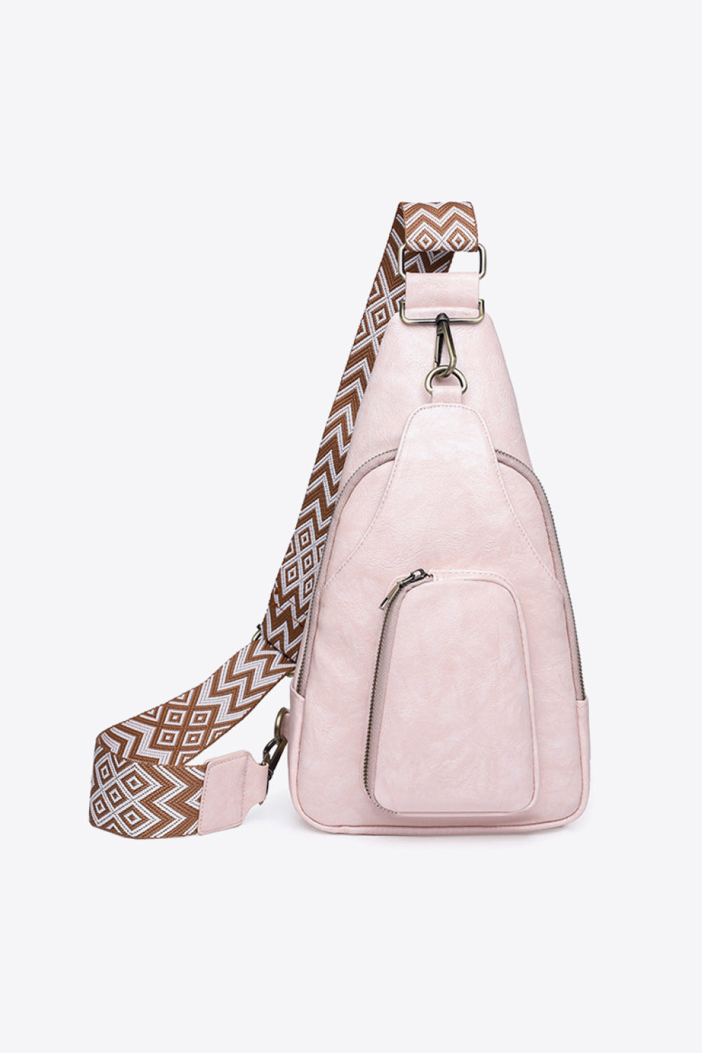 - Minimalist Leather Sling Bag - Blush Pink / One Size - Optima Women