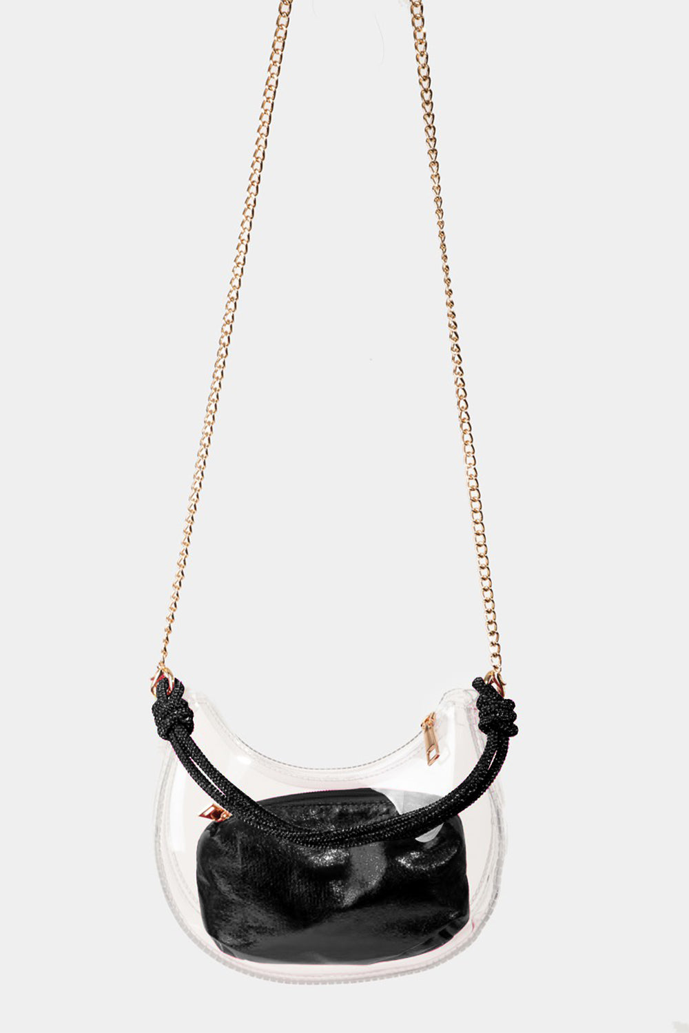 - Clear Baguette Handbag - Black / One Size - Optima Women