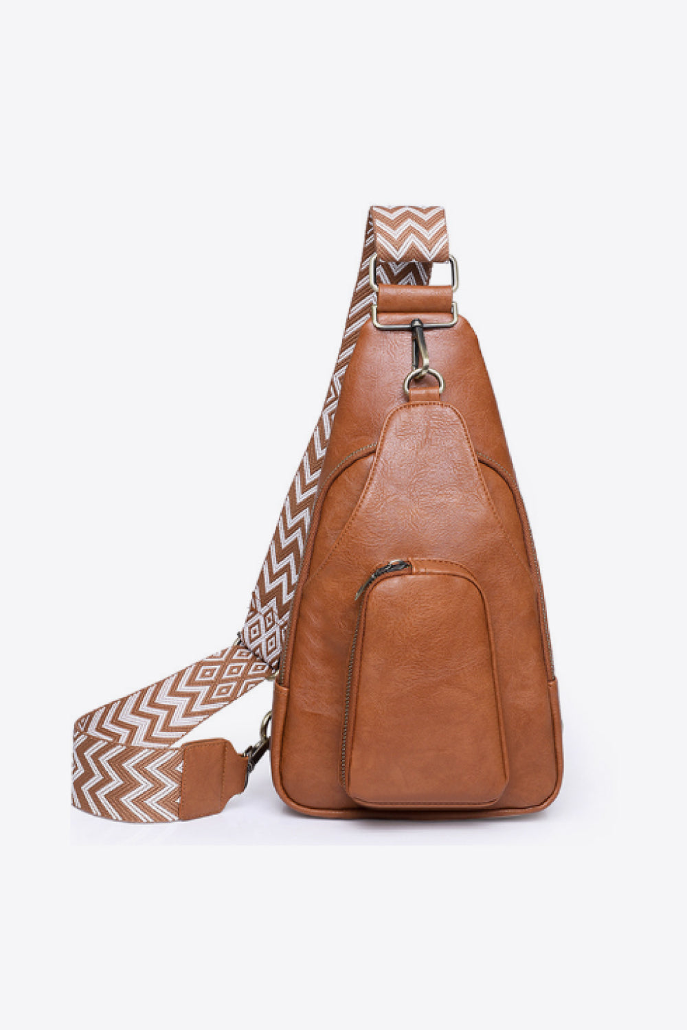 - Minimalist Leather Sling Bag - Ochre / One Size - Optima Women