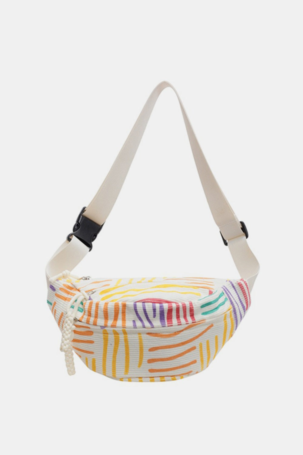 - Patterned Sling Bag - Stripes / One Size - Optima Women