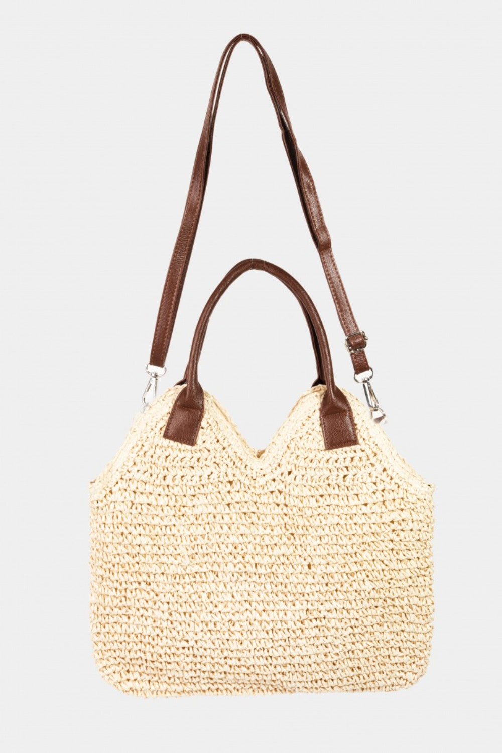 - Essential Straw Braided Shoulder Bag - Straw / One Size - Optima Women