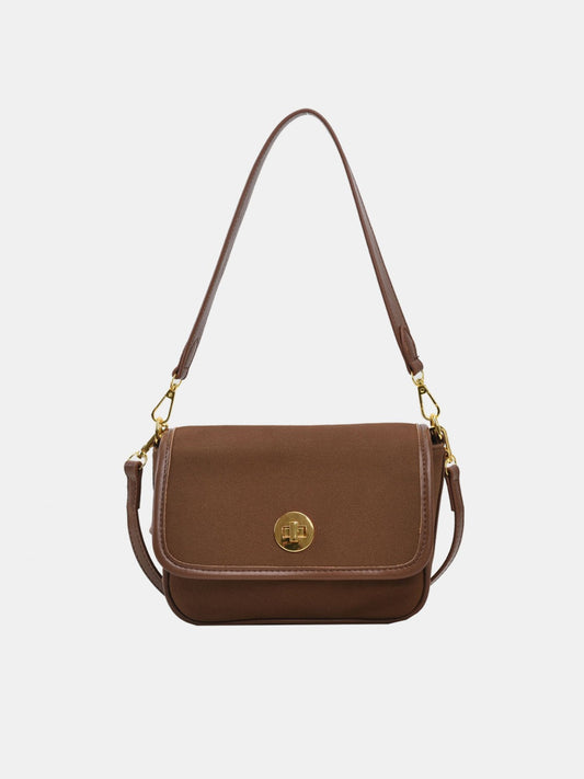 - Leather Suede Convertible Bag - Caramel / One Size - Optima Women