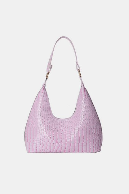 - Stone Texture Shoulder Bag - Pink / One Size - Optima Women