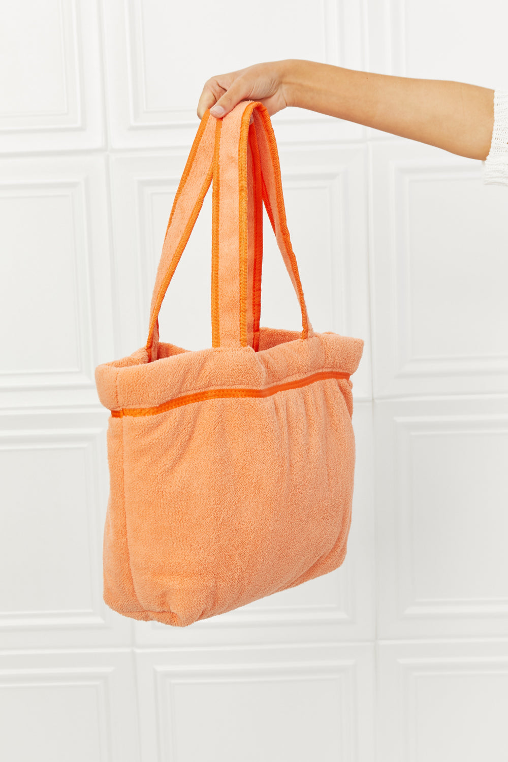 - Tangerine Plush Tote Bag - Tangerine / One Size - Optima Women