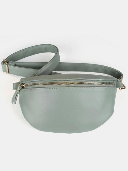 - Essential Leather Sling Bag - Sage / One Size - Optima Women