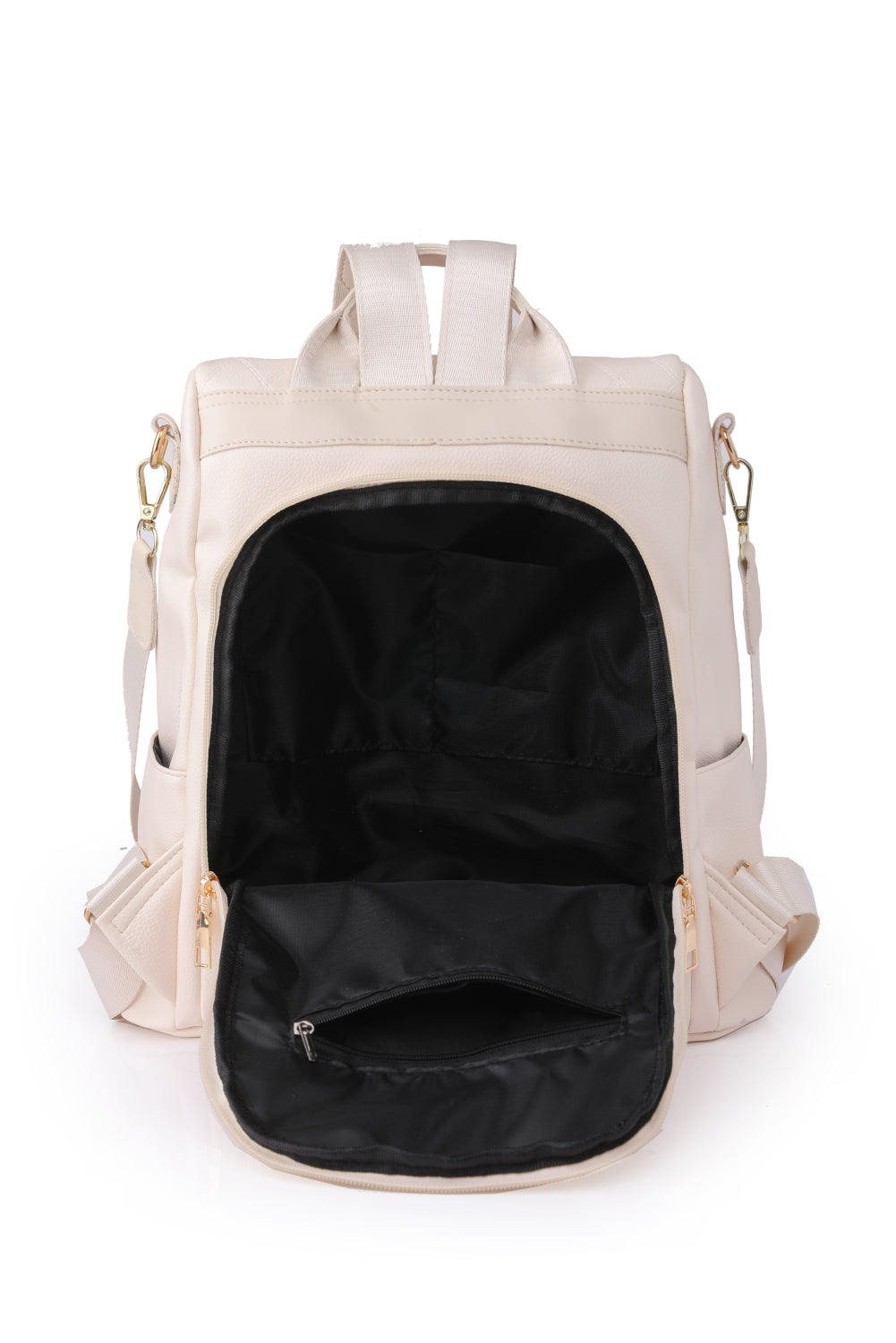 - Pum-Pum Zipper Backpack - Black / One Size - Optima Women