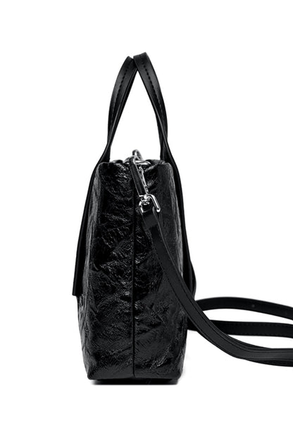 - Essential Black Leather Handbag - Black / One Size - Optima Women