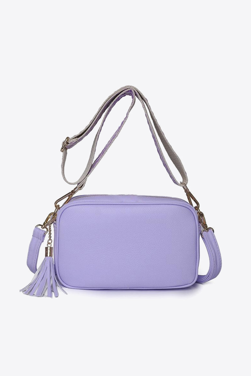 - Classic Leather Tassel Crossbody Bag - Lavender / One Size - Optima Women