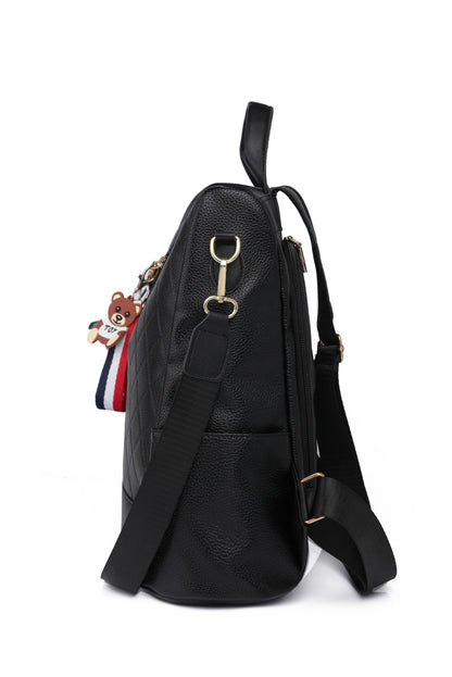 - Pum-Pum Zipper Backpack - Black / One Size - Optima Women