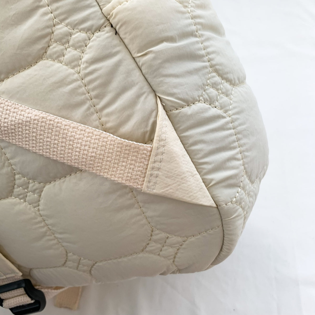 - Quilted Polyester Backpack Bag - Ivory / One Size - Optima Women