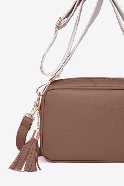 - Classic Leather Tassel Crossbody Bag - Brown / One Size - Optima Women