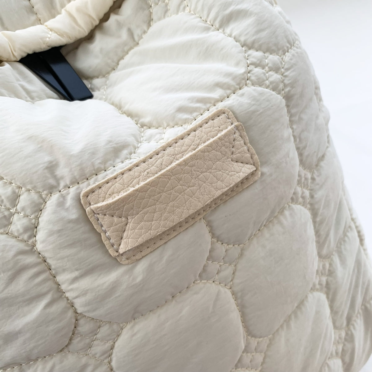 - Quilted Polyester Backpack Bag - Ivory / One Size - Optima Women