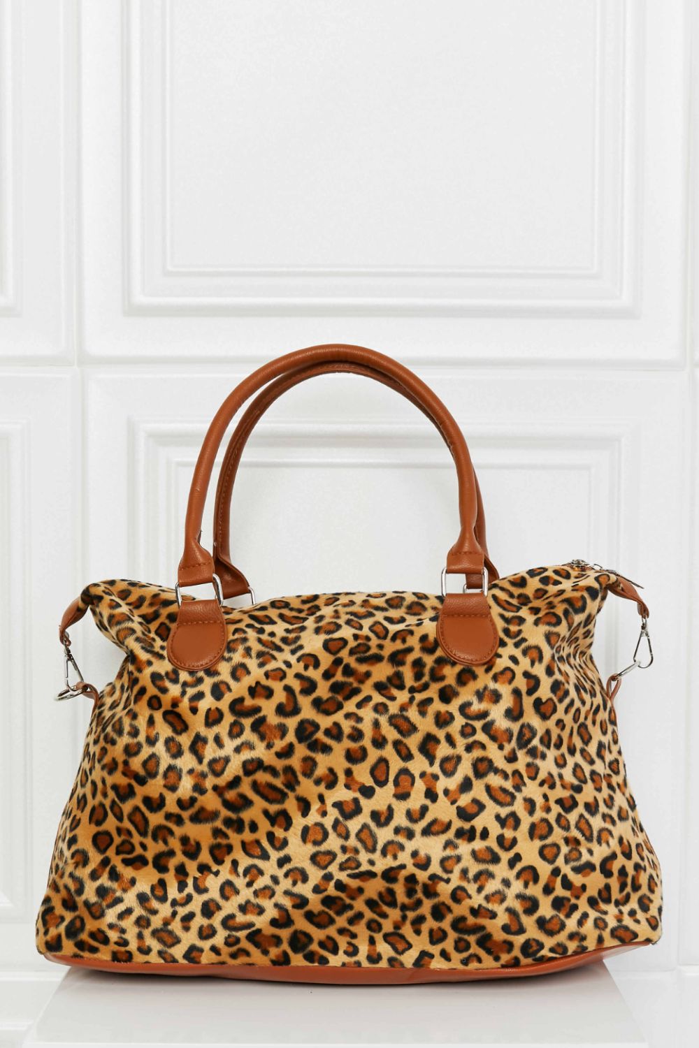 - Animal Print Brushed Weekender Bag - Leopard / One Size - Optima Women