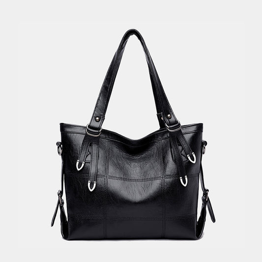 - Essential Leather Convetible Handbag - Black / One Size - Optima Women