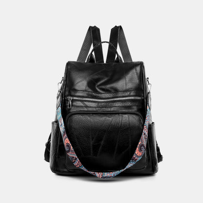 - Classic Leather Convertible Backpack - Black / One Size - Optima Women