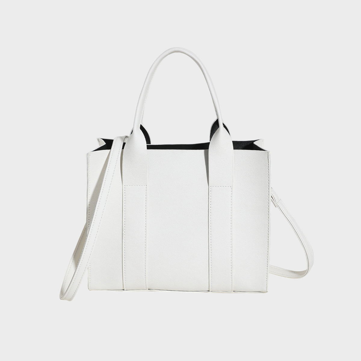 - Essential Leather Handbag - White / One Size - Optima Women