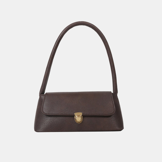 - Mini Leather Shoulder Bag - Chocolate / One Size - Optima Women