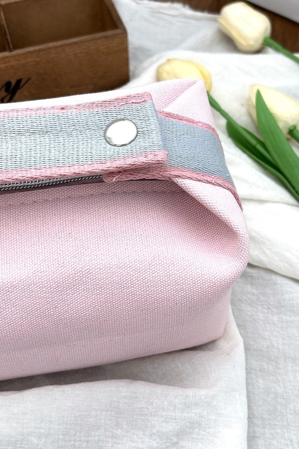 - Waterproof Canvas Cosmetic Bag - Pink / One Size - Optima Women