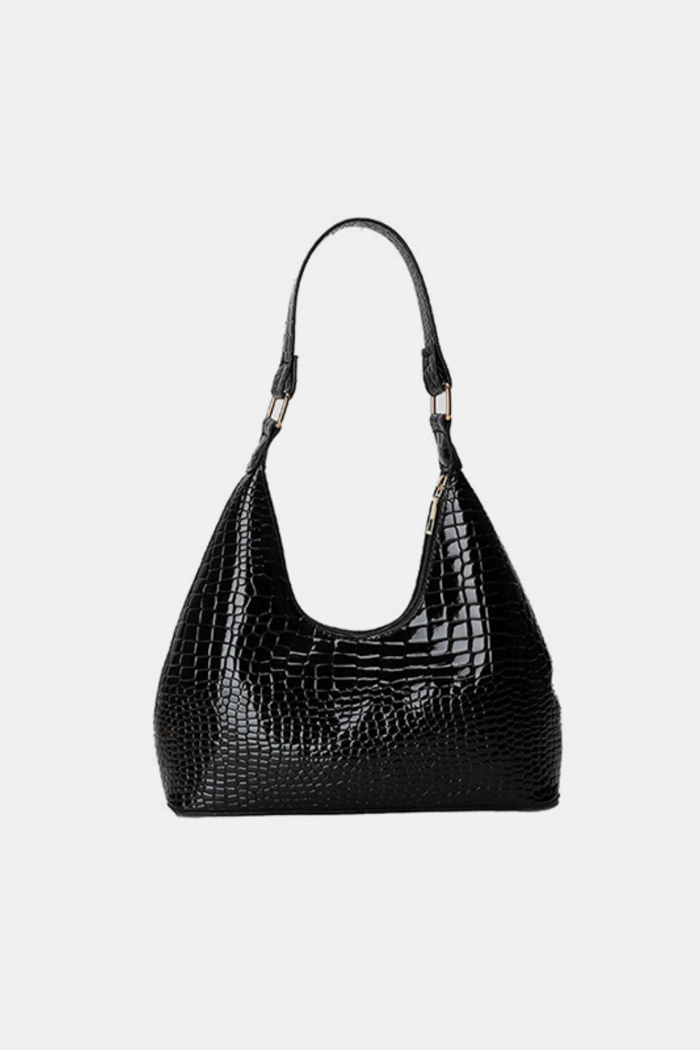 - Stone Texture Shoulder Bag - Black / One Size - Optima Women