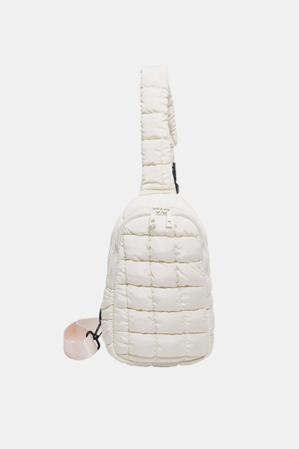 - Basic Quilted Sling Bag - Ivory / One Size - Optima Women