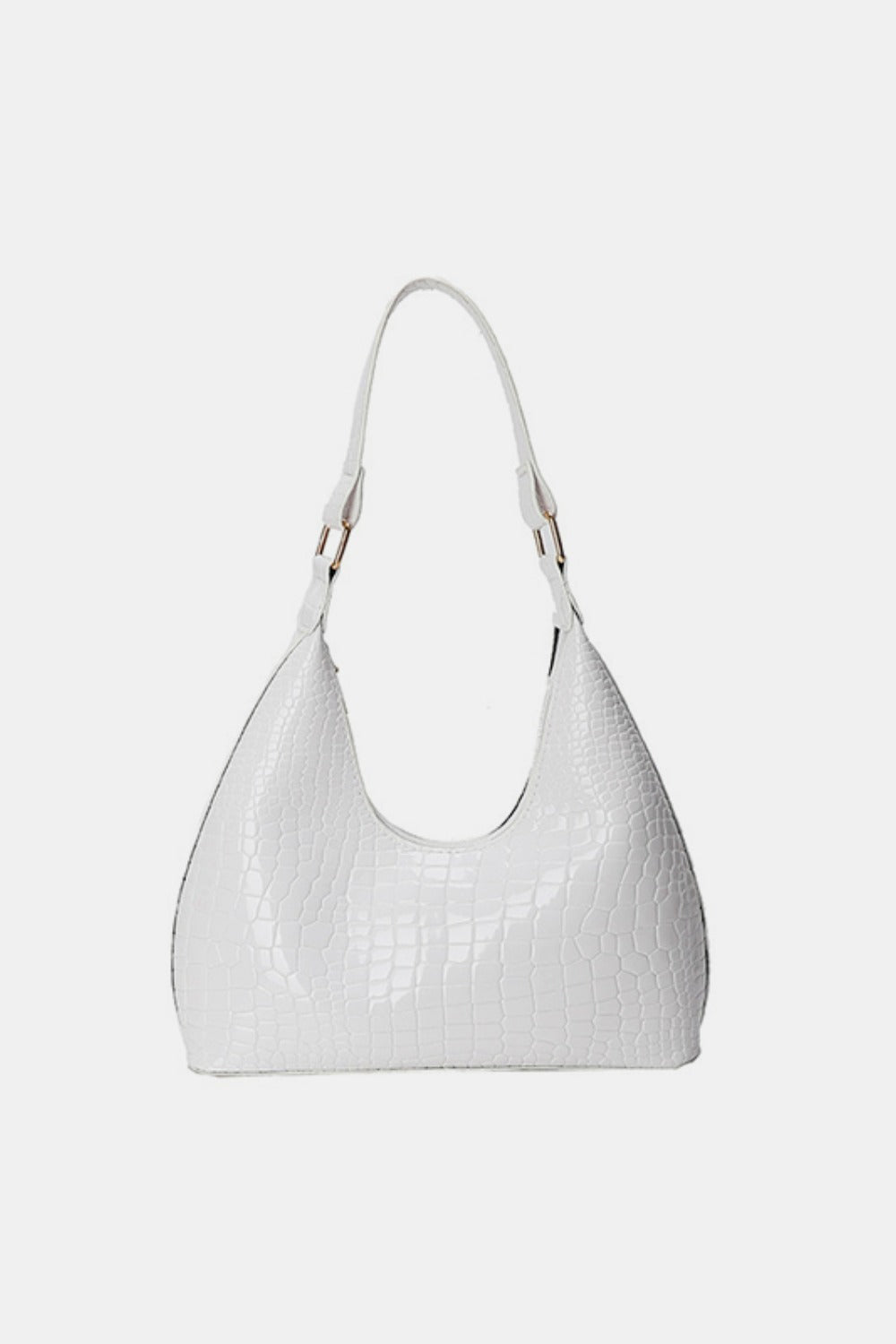 - Stone Texture Shoulder Bag - White / One Size - Optima Women