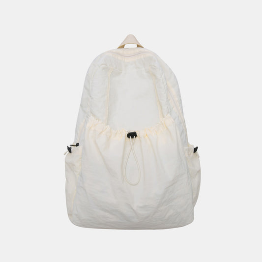 - Minimalist Drawstring Backpack - Ivory / One Size - Optima Women