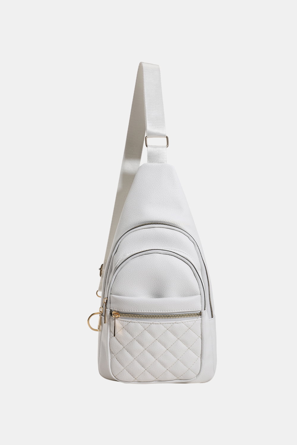 - Basic Crossbody Sling Bag - White / One Size - Optima Women