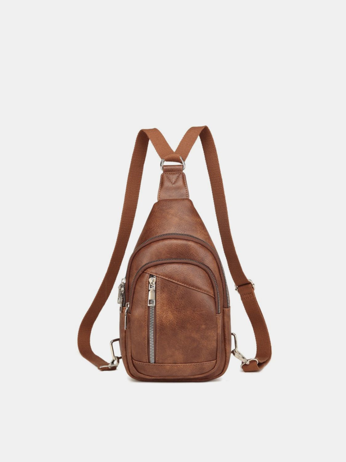 - Classic Leather Convertible Sling Bag - Brown / One Size - Optima Women