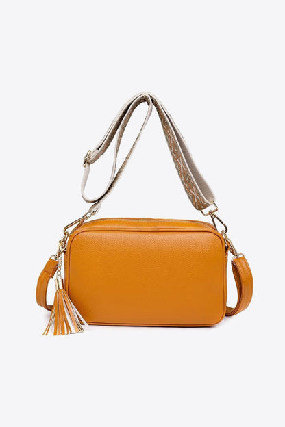 - Classic Leather Tassel Crossbody Bag - Orange / One Size - Optima Women