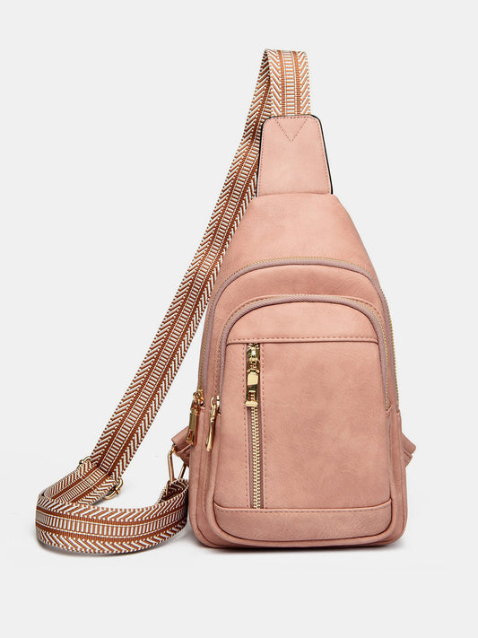 - Essential Leather Sling Bag - Pink / One Size - Optima Women