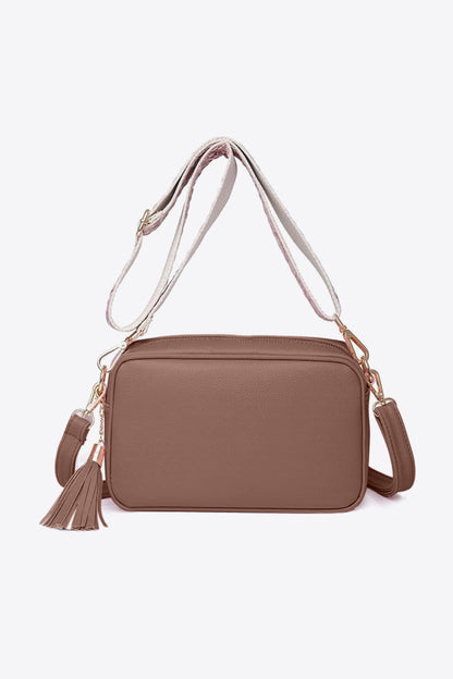 - Classic Leather Tassel Crossbody Bag - Brown / One Size - Optima Women