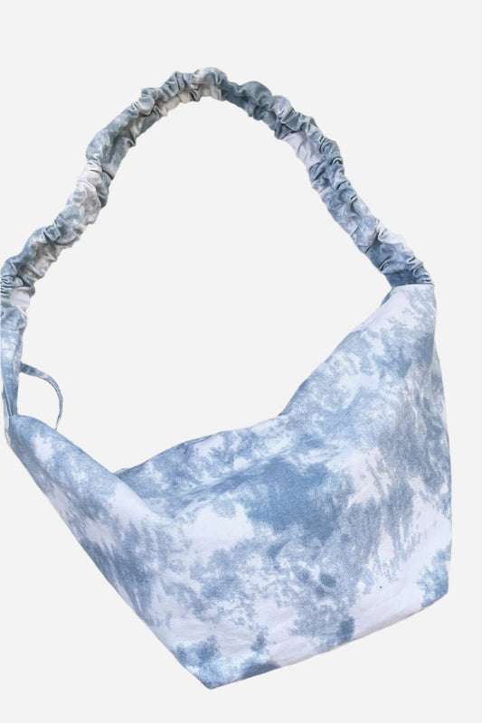 - Tie-Dye Canvas Sling Bag - Light Blue / One Size - Optima Women