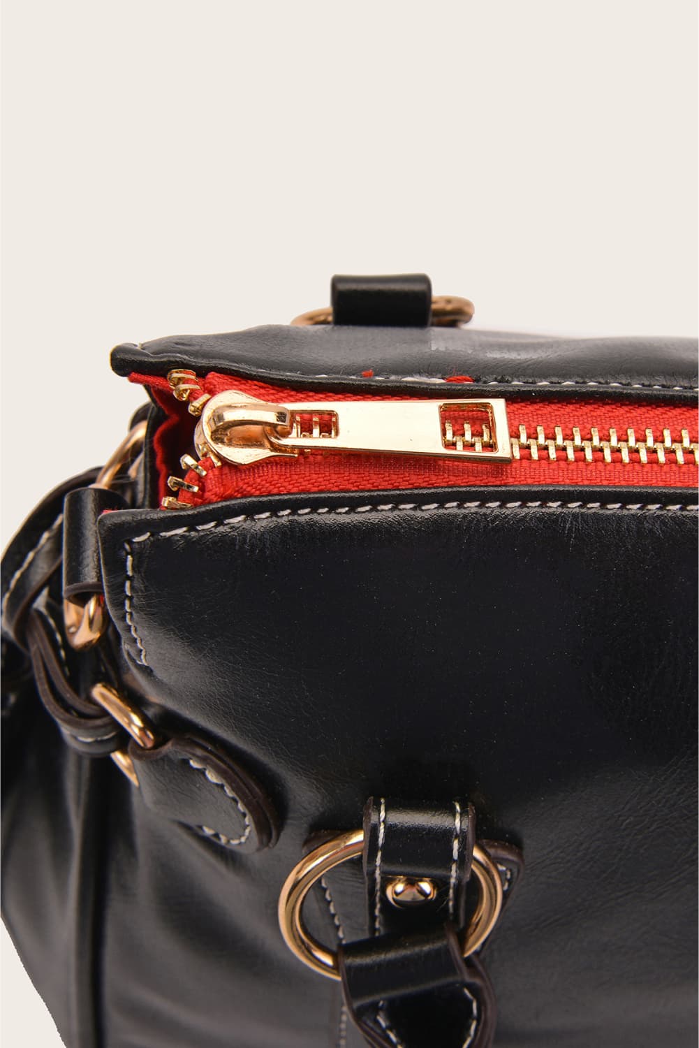 - Lara Leather Handbag - Red / One Size - Optima Women