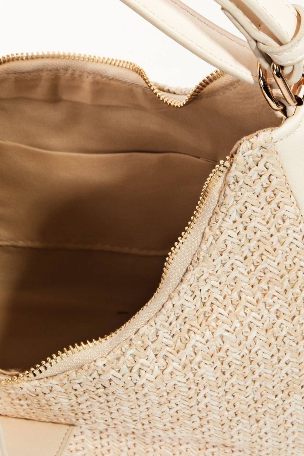 - Classic Straw Braided Hobo Bag - Ivory / One Size - Optima Women