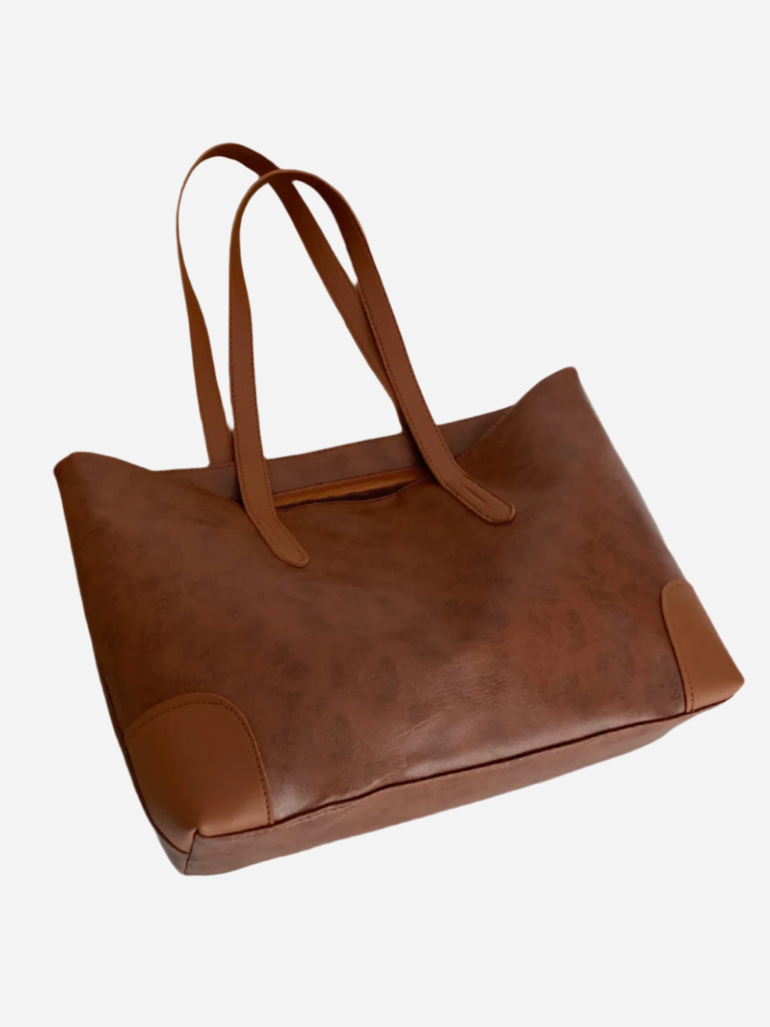 - Classic Leather Medium Tote Bag - Brown / One Size - Optima Women