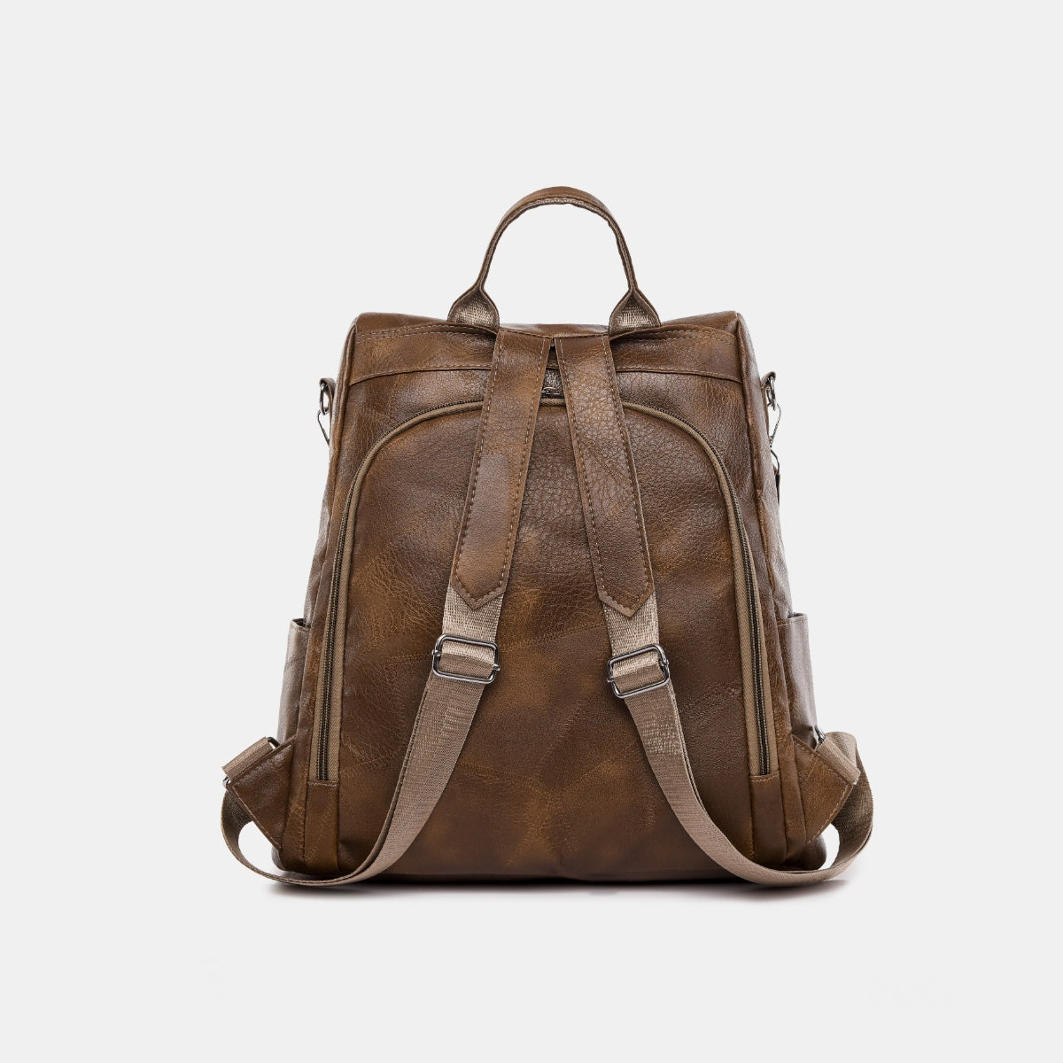 - Classic Leather Convertible Backpack - Coffee Brown / One Size - Optima Women