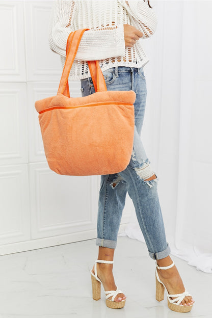 - Tangerine Plush Tote Bag - Tangerine / One Size - Optima Women