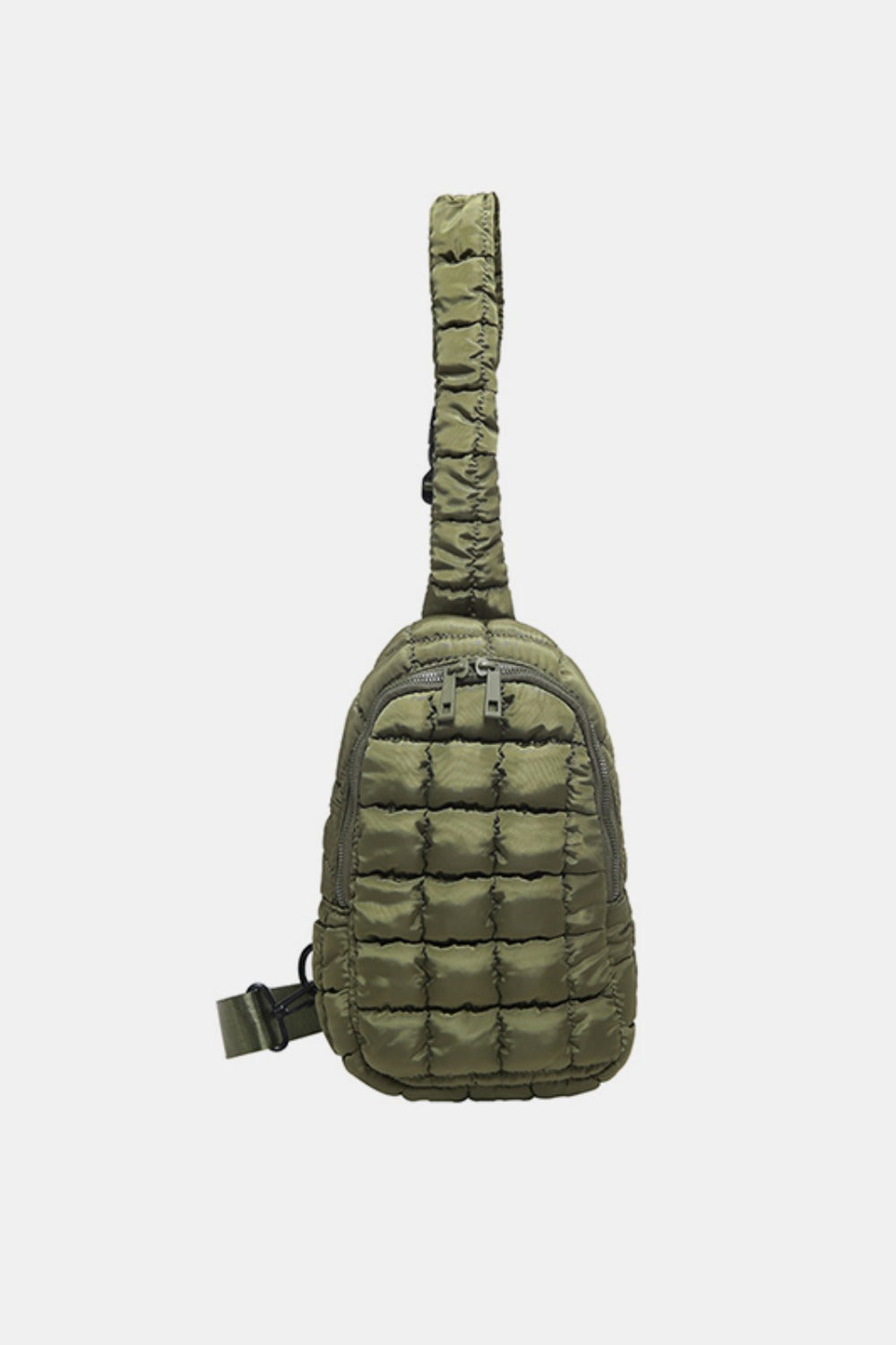 - Basic Quilted Sling Bag - Army Green / One Size - Optima Women