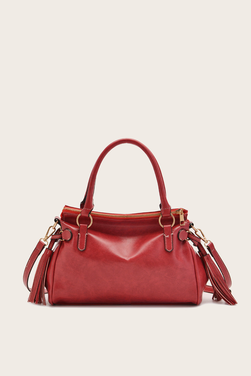 - Lara Leather Handbag - Red / One Size - Optima Women