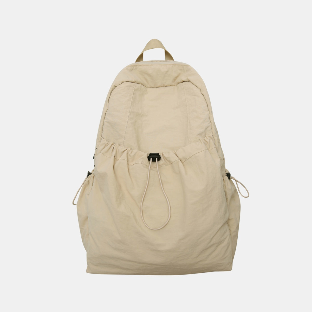 - Minimalist Drawstring Backpack - Tan / One Size - Optima Women