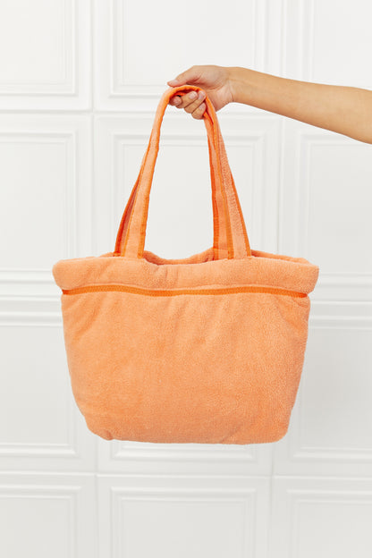 - Tangerine Plush Tote Bag - Tangerine / One Size - Optima Women