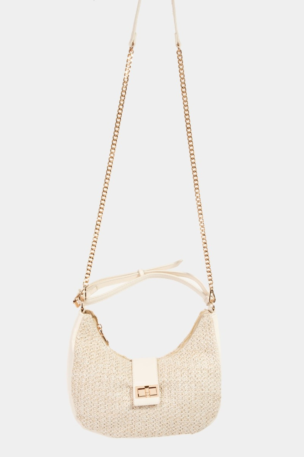 - Classic Straw Braided Hobo Bag - Ivory / One Size - Optima Women