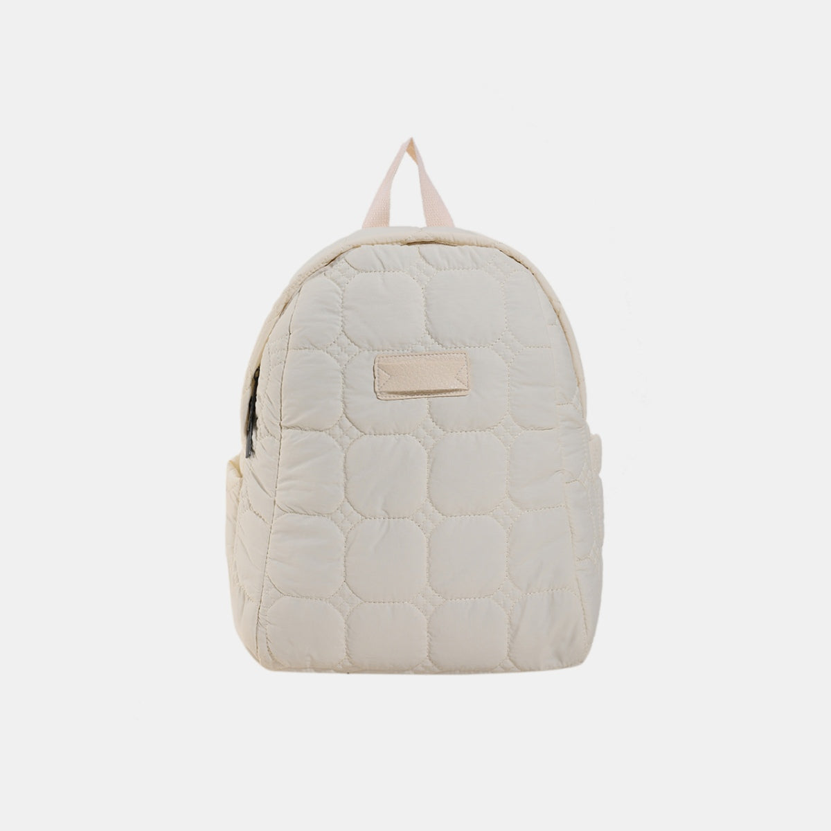 - Quilted Polyester Backpack Bag - Ivory / One Size - Optima Women