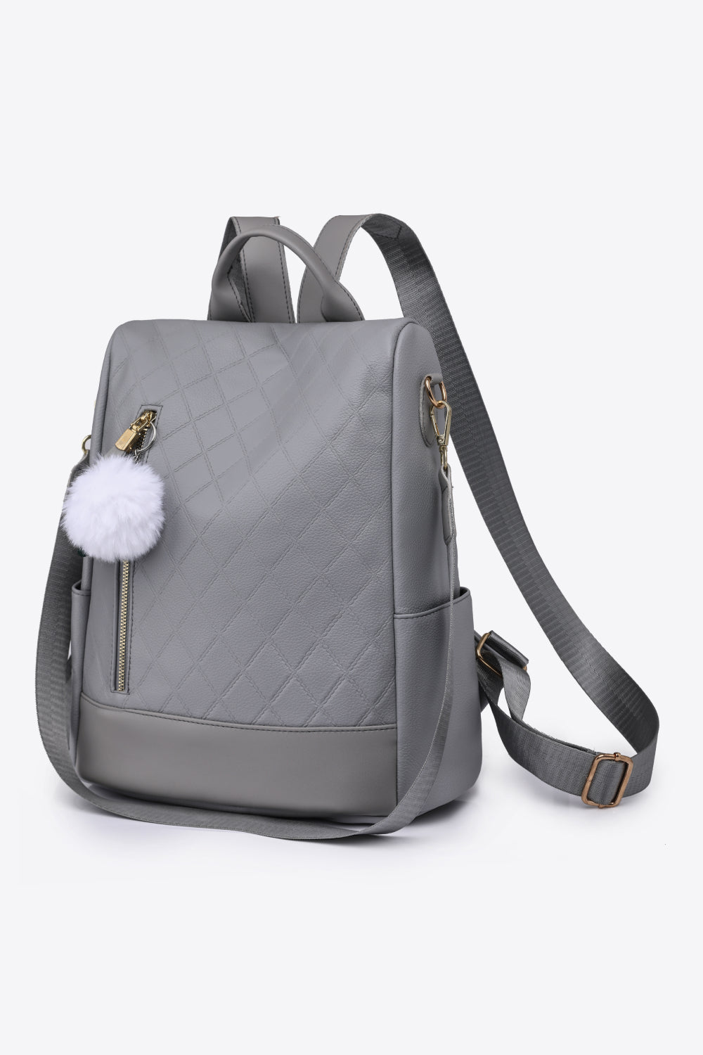 - Pum-Pum Zipper Backpack - Dark Gray / One Size - Optima Women