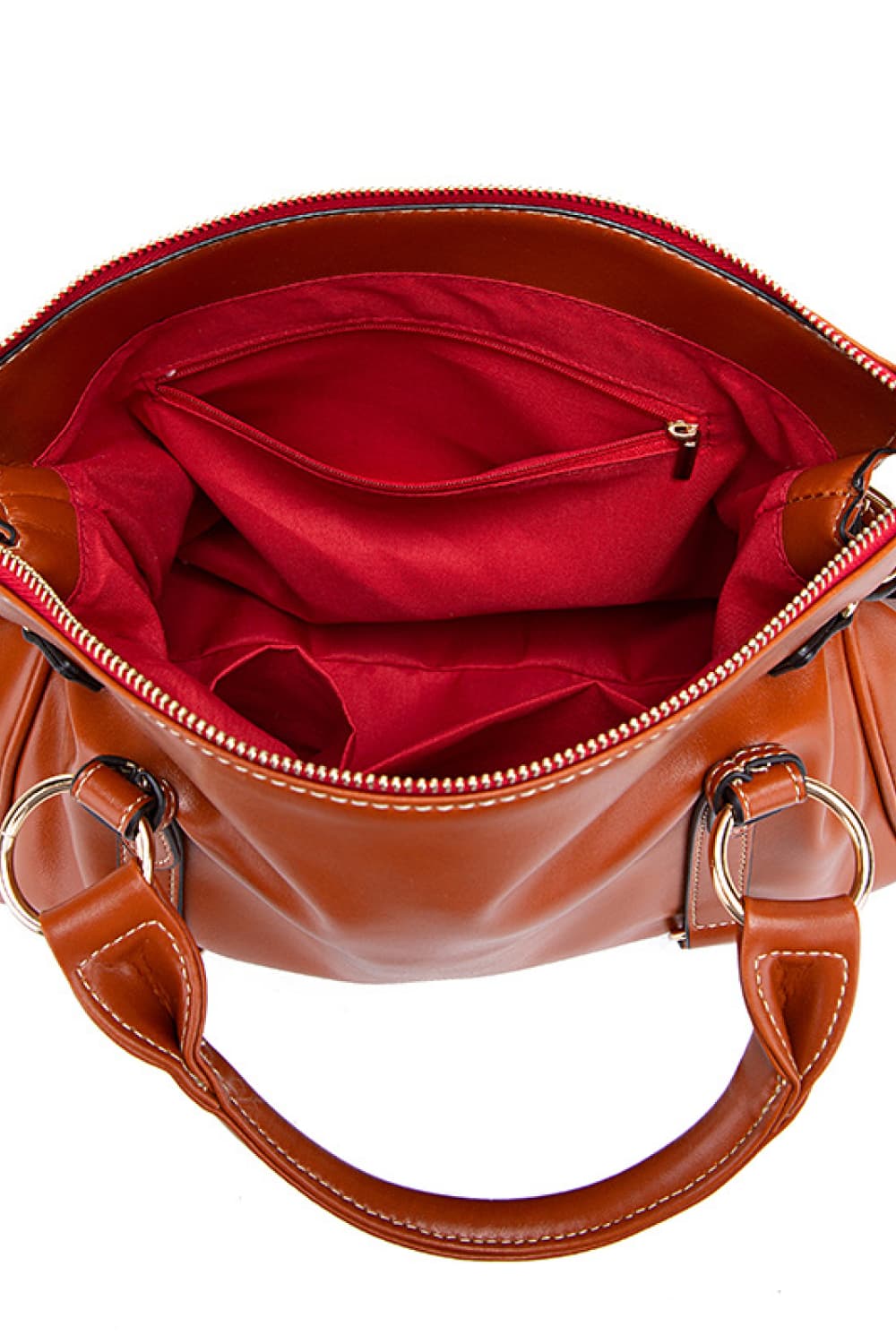 - Classic Handbag with Tassels - Caramel / One Size - Optima Women