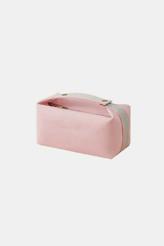 - Waterproof Canvas Cosmetic Bag - Pink / One Size - Optima Women