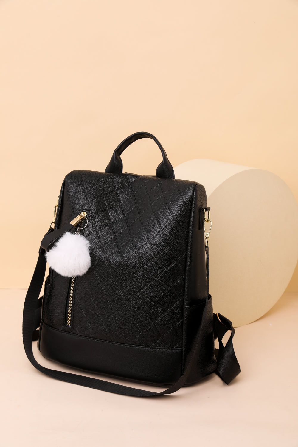 - Pum-Pum Zipper Backpack - Black / One Size - Optima Women