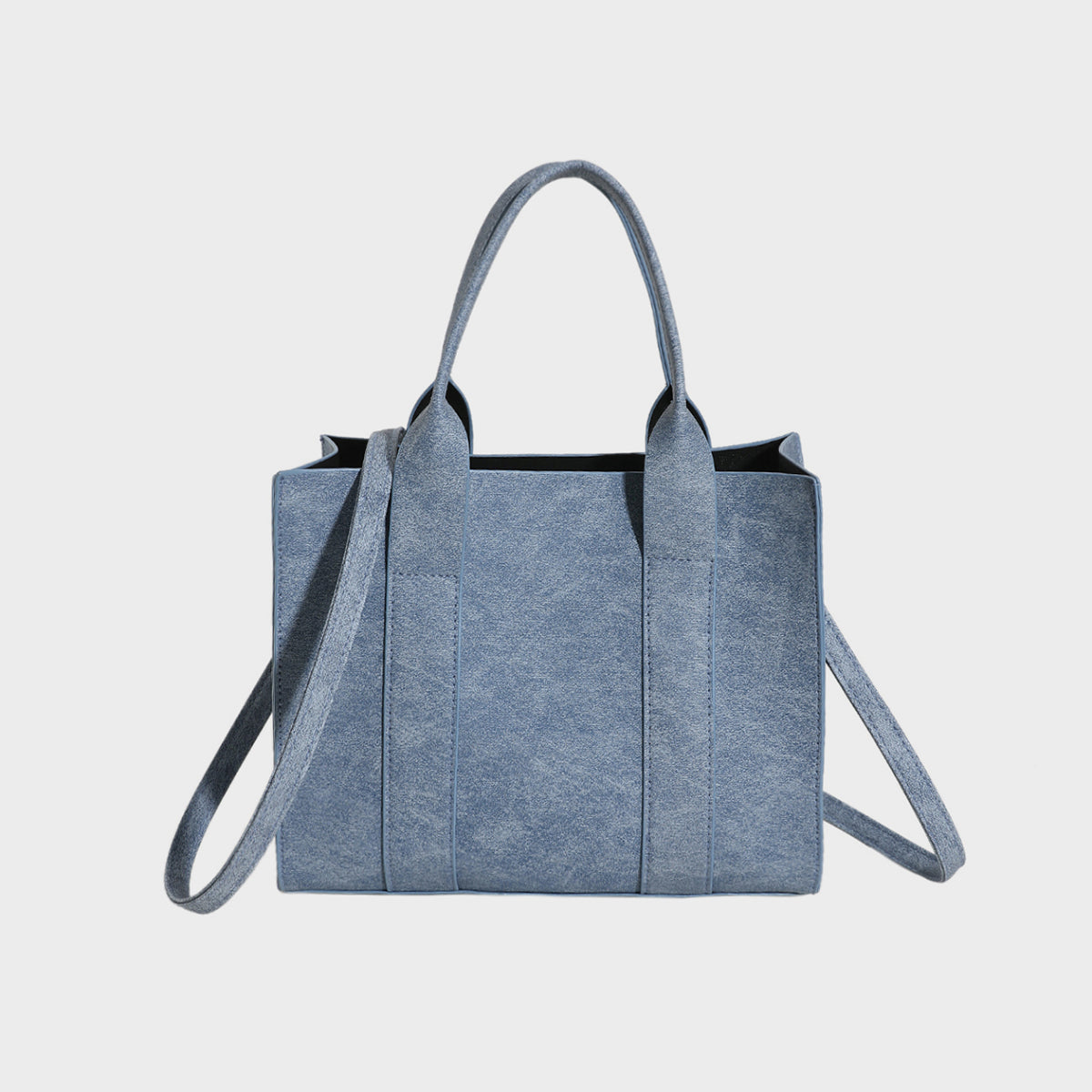 - Essential Leather Handbag - Light Blue / One Size - Optima Women