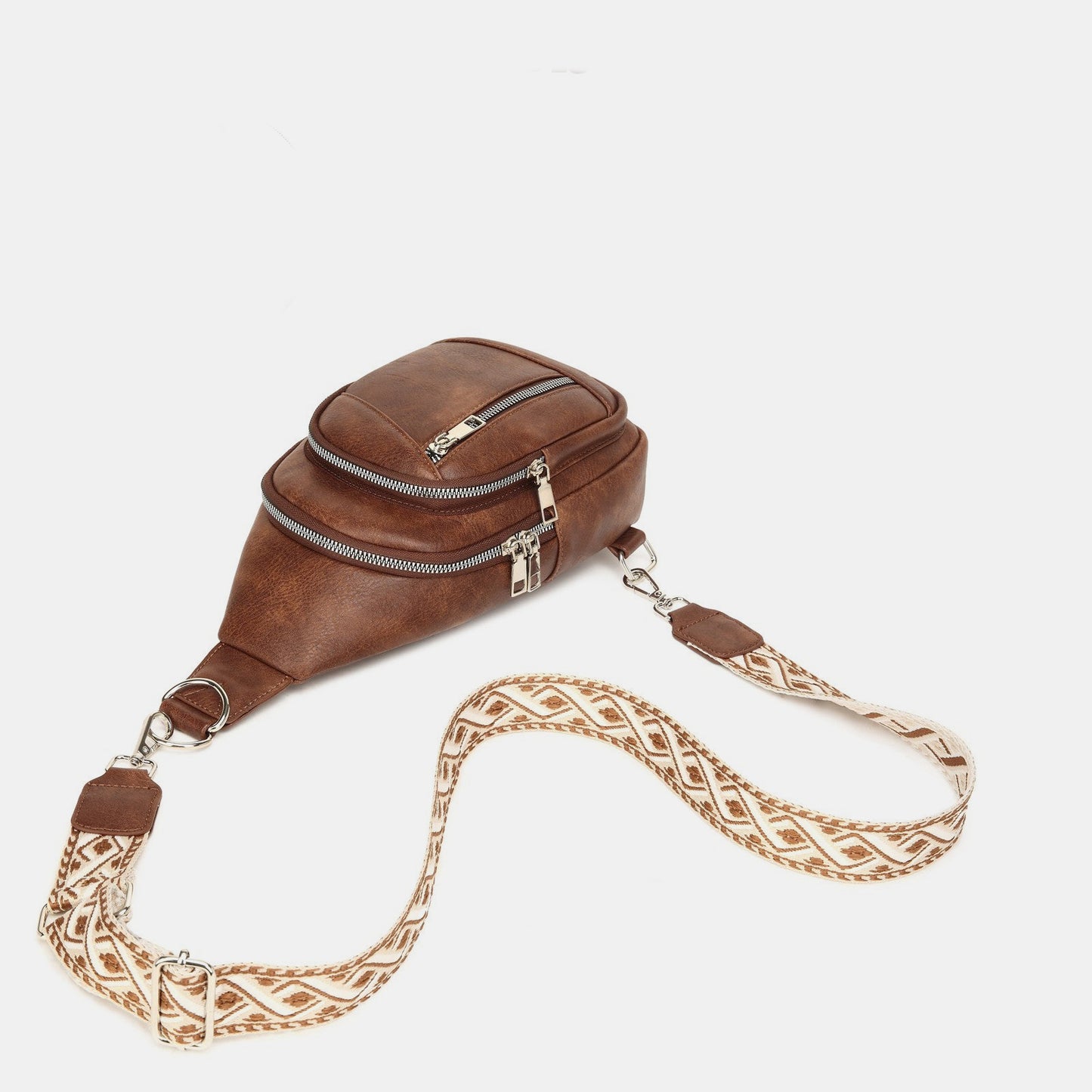 - Classic Leather Convertible Sling Bag - Brown / One Size - Optima Women