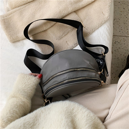 - Double Zip Sling Bag - Dark Gray / One Size - Optima Women